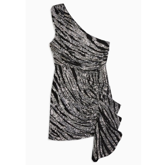 open lace back dress Ribbed Mini One Shoulder Dress